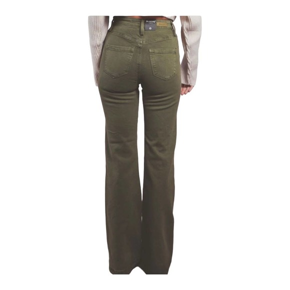 BLANK NYC The Delancey Denim Wide Leg Pants Going Green Size 31 70s Bohemian - Picture 5 of 9